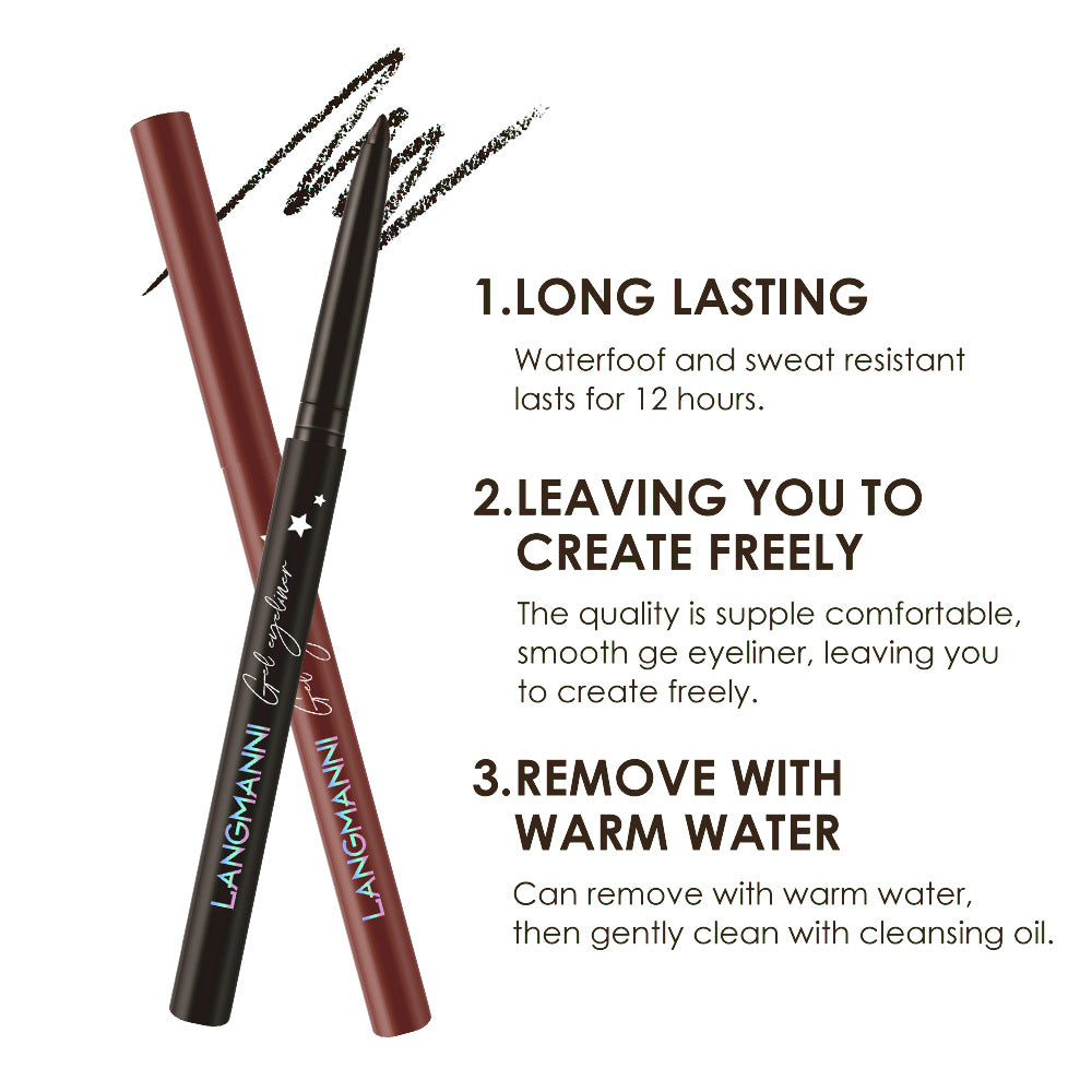 Langmanni Automatic Rotation Eyeliner Waterproof And Durable Not Easy To Smudge