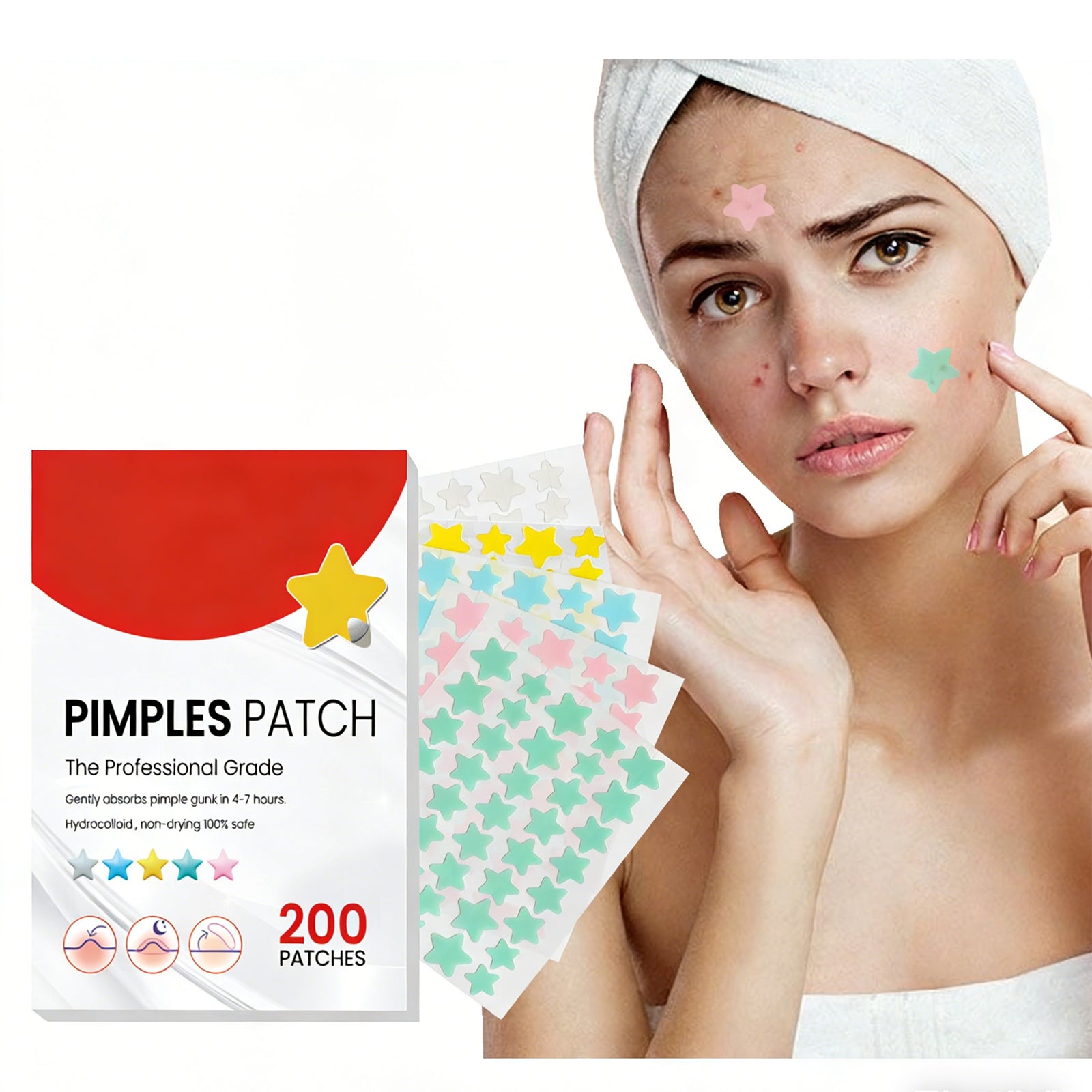 Acne Patch Dots-Invisible Pimple Treatment (200 Patches)