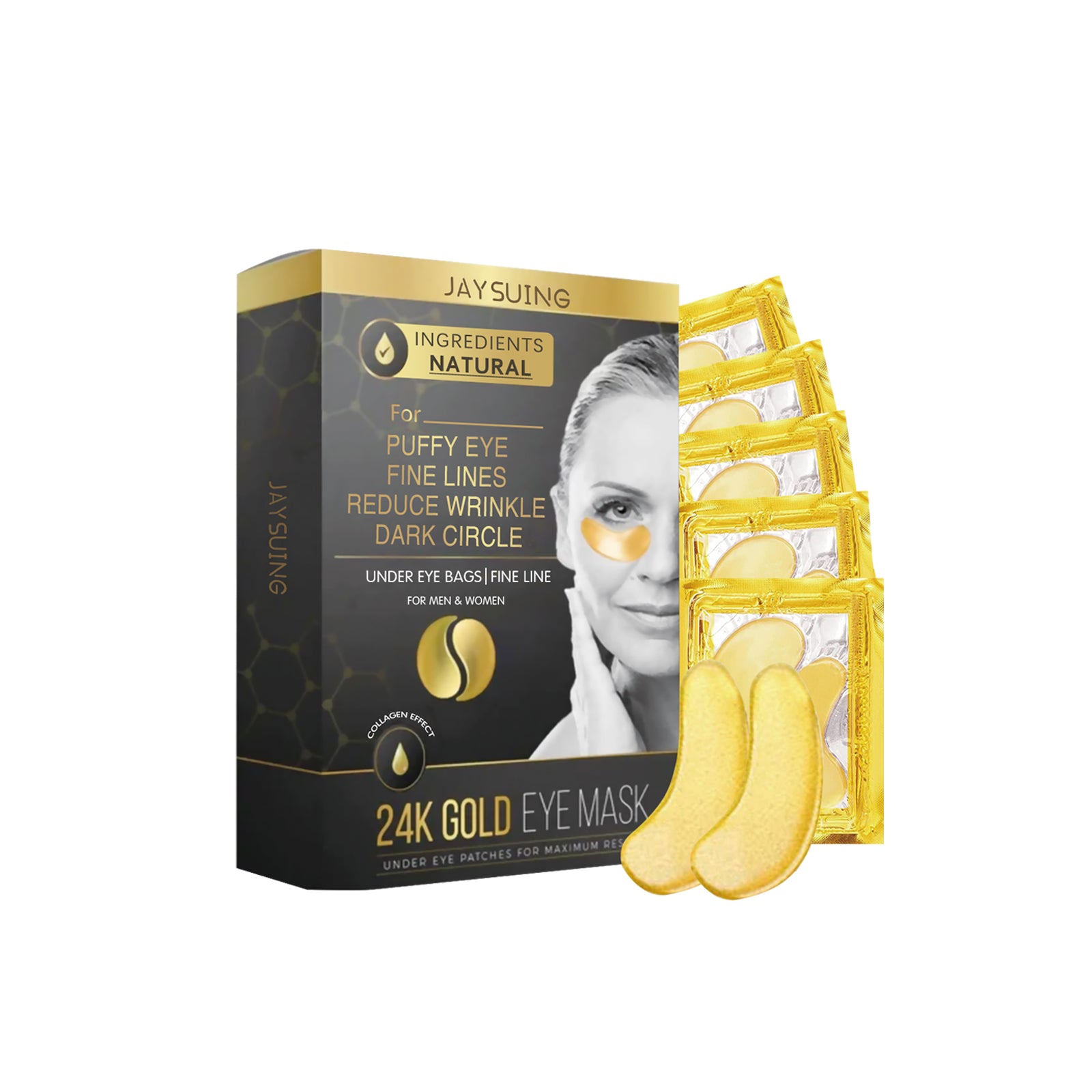 24K Gold Eye Patches-Reduce Dark Circles & Puffiness
